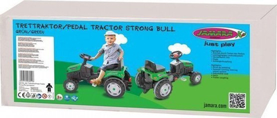 Traktor me pedale për kalamaj JAMARA Strong Bull, me borie, sedilje që rregullohet, i kuq