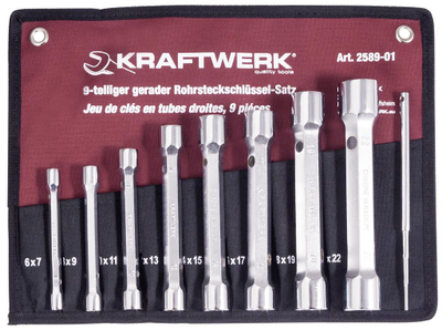 Set me çelësa Kraftwerk T-bar 2589-01, 6 - 22 mm, 9 copë