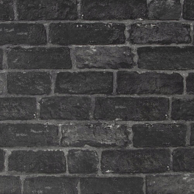 Tapet muri Fresco House Industrial Brick, efekt tulla, paste the paper, e zezë