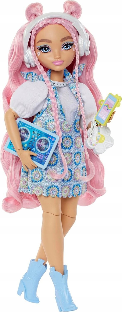 Kukull Barbie Dream Besties Daisy Jean, me gjoja DJ, flokë rozë me onde