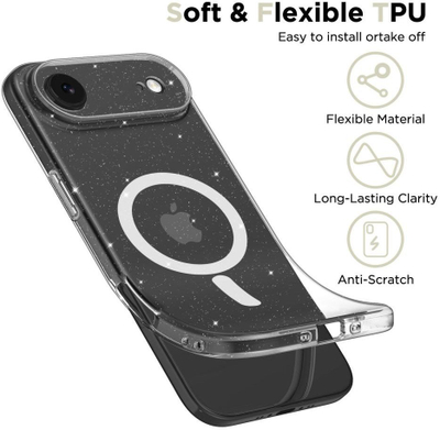 Mbulesë telefoni Tech-Protect FlexAir MagSafe, për iPhone 17 Pro, transparente me shkëlqim