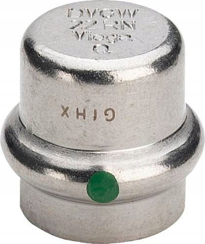 Kapak fundor Viega Sanpress Inox, 22 mm, çelik inox, argjendtë