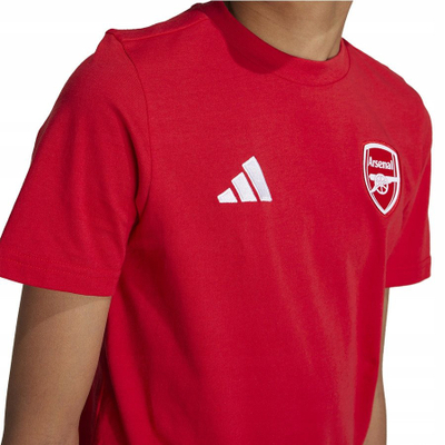Bluzë sportive fëmijësh Adidas Arsenal London Tee Jr IT4095, me mëngë të shkurtra, poliestër dhe pambuk, e kuqe