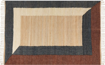 Tapet boho pa markë, 200 x 300 cm, prej jute dhe pambuku, shumëngjyrësh