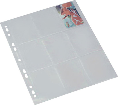 Fletë me xhepa për kartvizita Bantex 2159 08, A4 3x3 me 9 xhepa, pako me 10 copë, transparente