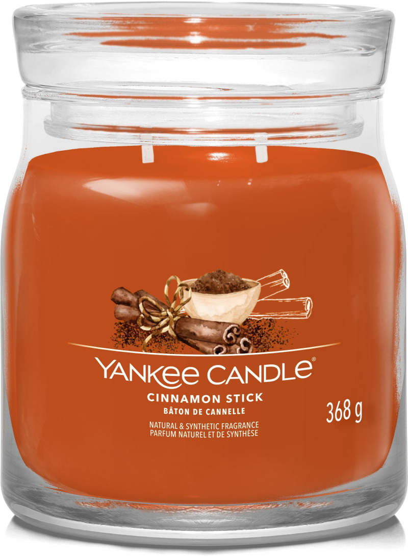 Qiri aromatik Yankee Candle Signature Cinnamon Stick, 368g, kavanoz qelqi, kafe