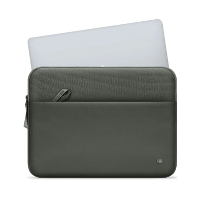 Çantë laptopi Tech-Protect Sleeve, 13-14", me xhep me zinxhir, jeshile