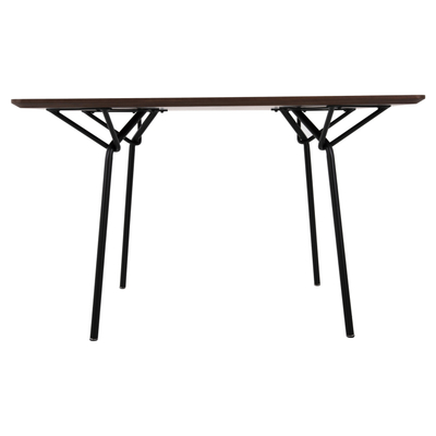Tavolinë ngrënieje Hobby Life TRENK HM9614.02, MDF me furnir lisi, 120x120x75 cm, walnut me këmbë të zeza