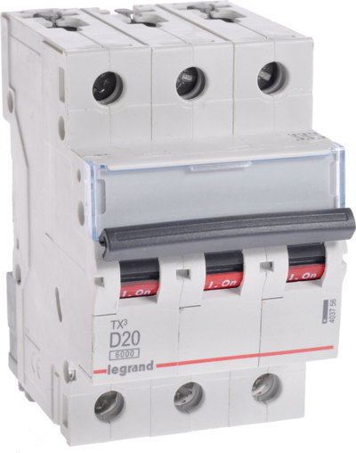 Ndërprerës Legrand TX3 S303 D20A, 3 pole, 6kA, gri