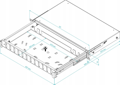 Оптички панел Stalflex TFDP-19-1U-12D-SC-G, 12 порти SC duplex, 1U, сив