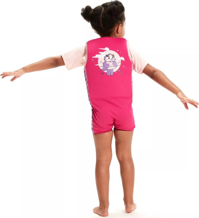 Kostum noti për fëmijë Speedo Learn to Swim Float Suit, me jastëkë notues, me zinxhir, rozë