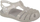 Sandale për goca Crocs Isabella Jr 208444, shollë që s’rrëshqet, mbyllje me shirit, ngjyrë argjendtë me shkëlqim