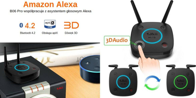 Marrës audio Bluetooth 1Mii B06 Plus, Bluetooth 5, aptX Low Latency 50 m, i zi