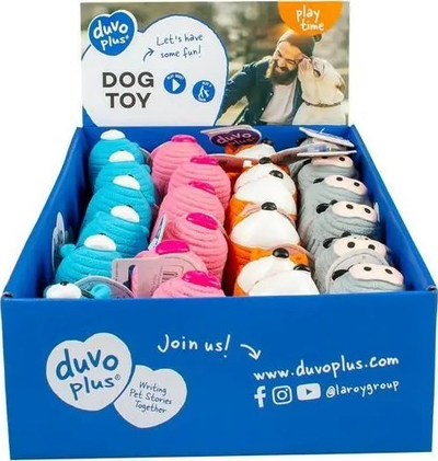 Lodër për qen Duvo+ Animals with stripes, 11x6 cm, plastike, e verdhë