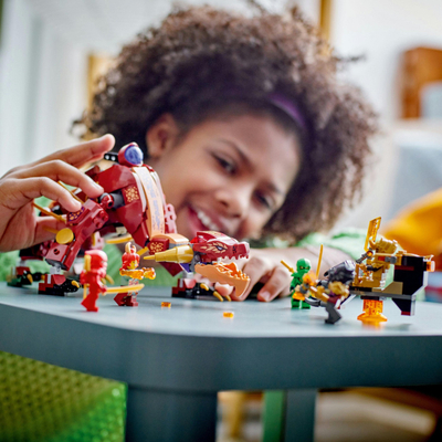Set lodrash LEGO Ninjago Heatwave, Dragoi i Lavës që Transformohet 71793, 8+, i kuq