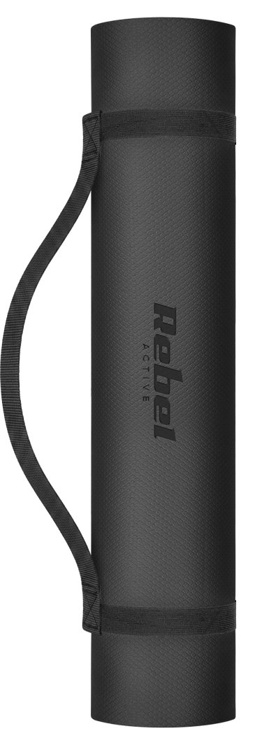 Shtroja për ushtrime Rebel Active, jogë, pilates, fitnes, 183x61cm, TPE, e zezë