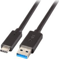 Kabllo USB EFB Elektronik K5282-3ASW.1, USB A me USB-C, 1 m, USB 3.2 Gen 1, e zezë