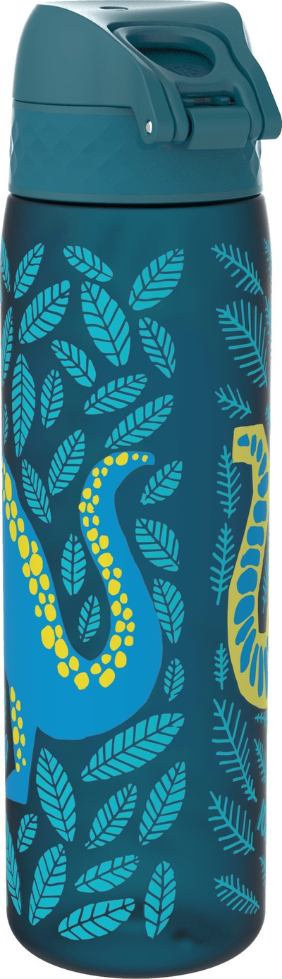 Shishe uji për kalamaj Ion8 Slim Leakproof, 500ml, kapak flip sip, blu me dinosaur