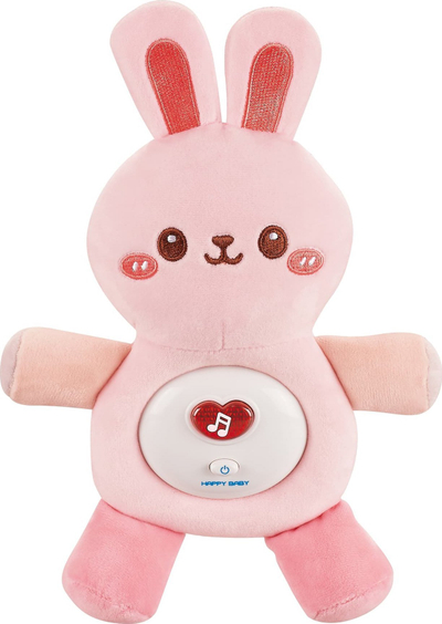 Lodër pelushi për kalamiaj WOOPIE BABY Bunny, me dritë edhe tinguj gjumi, rozë