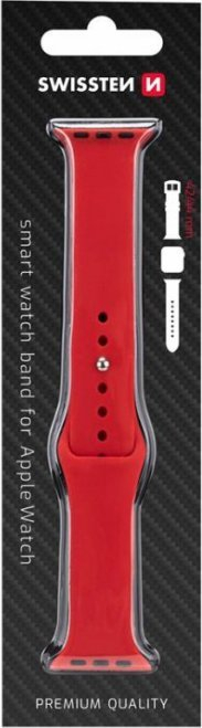 Rrip Swissten Silicone për Apple Watch, 42–44 mm, silikon, i kuq