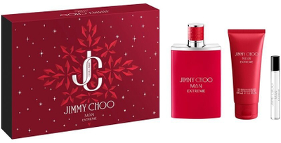 Set parfumi Jimmy Choo Man Extreme, Eau de Parfum 100ml, xhel dushi 100ml, i kuq