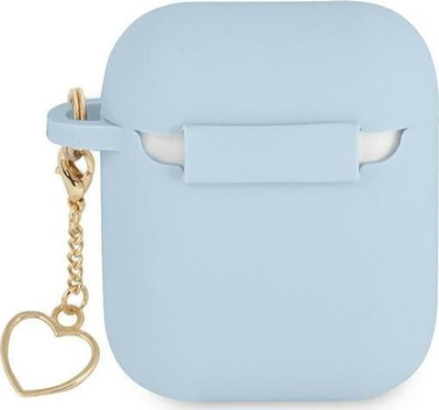Këllëf Guess Charm Heart, AirPods 1/2, i kaltër