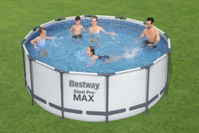 Надземен базен Bestway Steel Pro Max 56420, 366x122 cm, челична конструкција, сив