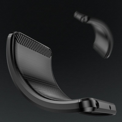 Këllf telefoni Carbon për iPhone 17 Air, TPU i butë, mbron nga gërvishtjet, i zi