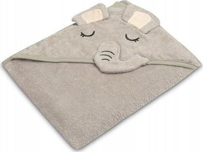 Peshqir banje për fëmijë Bathfriends Elephant, 100x100 cm, gri