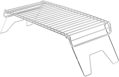 Skarë kampingu GSI Outdoors Folding Campfire Grill, çelik inox, këmbë palosëse, argjendtë
