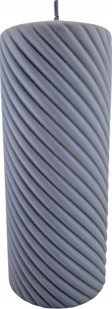 Qiri dekorativ Caroline Matte, cilindër i madh, 17.5 cm, gri mat