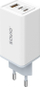 Karikues AC Savio LA-07, 65W GaN, me kabllo USB-A në USB-C 1m, i bardhë
