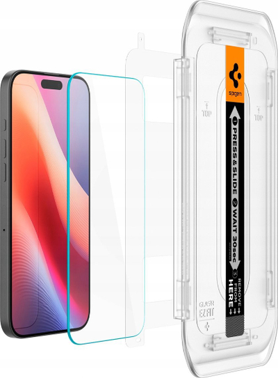 Mbrojtës ekrani Spigen GLAS.tR EZ Fit për iPhone 16, 2 copa, i pastër