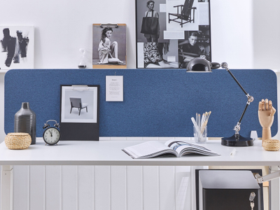 Ndarës tavoline WALLY Desk Screen 180 x 40 cm, panel akustik, blu