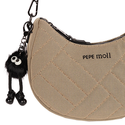 Çantë gondole Pepe Moll 252204, tekstil, me pompom, ngjyrë camel