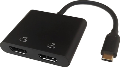 Adapter USB C Deltaco USBC 2HDMI, 2x HDMI 4K 60Hz, 0.1m, i zi