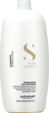 Shampo Alfaparf Semi Di Lino Diamond Illuminating Low, për flokë normalë, 1000ml, e bardhë