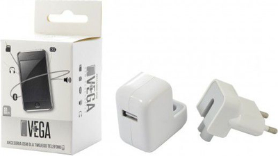 Karikues muri VEGA V0001, 2.1A 10W, dalje USB, i bardhë