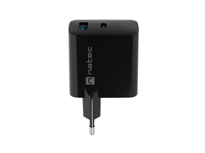 Karikues GaN Natec Ribera NUC-2145, 65W, 1x USB A 1x USB C, i bardhë