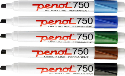 Markera permanentë Pilot Penol 750, majë e pjerrët, 2 mm, 10 ngjyra