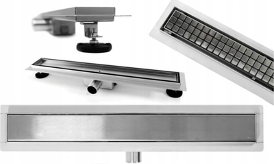 Kanaletë lineare Rea Neo Pure Pro, 90 cm, me flanxhë, inox
