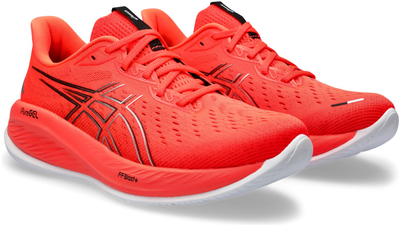Atlete vrapimi Asics Gel Cumulus 26, me xhel poshtë, shollë e fortë, të kuqe me të bardha