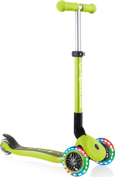 Trotinet Globber Foldable Jr 437-106, 3 rrota me drita LED, jeshil lime