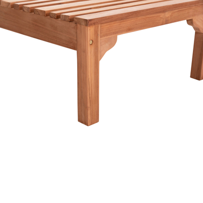 Shezlong plazhi Stellano HM6159, dru teak, me rrota, natyral