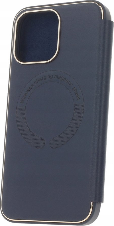Këllëf telefoni Futera Closing MagSafe për iPhone 14 Pro Max, me kapak, blu e errët (navy blue)