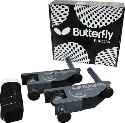 Сет мрежа за стоен тенис Butterfly, професионален, одобрен од ITTF, црн