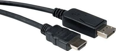 Kabllo Roline DisplayPort në HDMI, 3 metra, e zezë