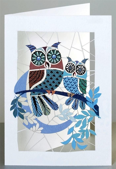 Kartolinë PM137 Die-cut, me zarf, me dy kukuvajka shumëngjyrëshe