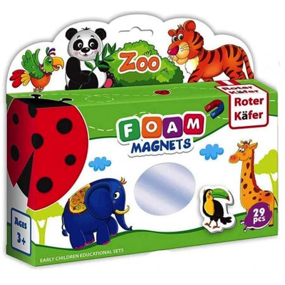 Set magnetësh me shkumë Roter Käfer Zoo, 29 copë, për kalamaj 3+, shumëngjyrësh