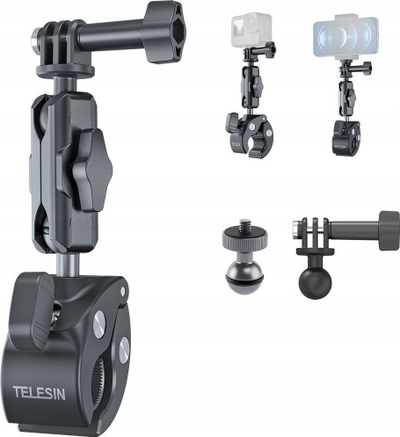 Mbajtëse kamerë TELESIN Vice Magic Arm GP-HBM-003, për GoPro HERO 11 10 9, alumini, e zezë